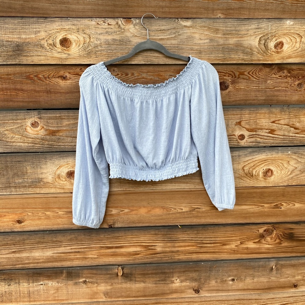 Cropped blue blouse - Picture 2 of 7